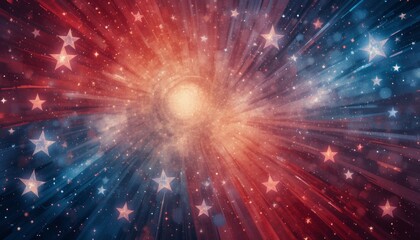 Obraz premium Abstract USA Flag Colors and Stars Background for Fourth of July, Memorial Day, Veterans Day, and Other American Federal Holidays