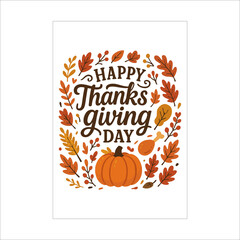 Premium Thanks Giving Day Invitation Label Design