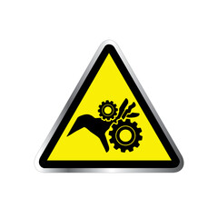 Warning Moving Parts Symbol, Crushing of hands sign vector, Label Entanglement, Safety label, Symbol Sign, Vector Illustration, Isolate On White Background Icon, Pinch Point Hazards! Keep Hands Clear