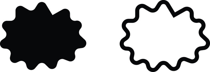 Blank empty speech bubbles chat icon set. Retro colorful special offer design elements, chat emblem, black callout sign collection Isolated on transparent background. Vector illustration for web app.