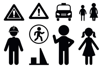 Minimal Education Silhouettes &ndash; Flat Vector Set of Academic and Training Concepts