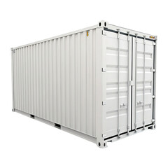 White Shipping Container 3D Render Isolated on Transparent Background, Cargo, Logistics, Shipping, Container, 3D Model