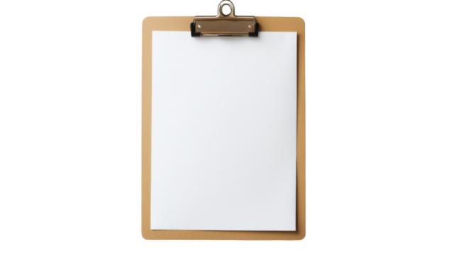 blank clipboard isolated on white background