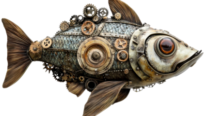 digital fish isolated on white background