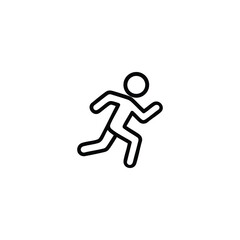 Running stick figure in motion icon