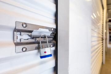Key lock on self storage door
