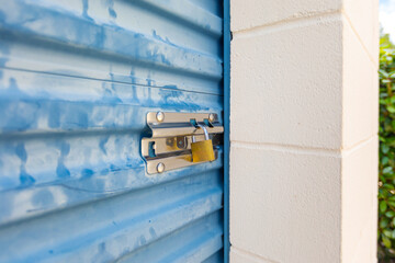 Key lock on self storage door