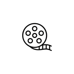 Vintage cinema film reel outline icon