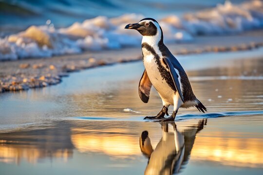African Penguin Sandy Beach Warm Climate Adaptation