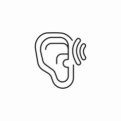 ear hearing sound icon sign vector
