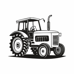 Old Tractor Vector Images. Vintage Tractor Vector Illustration