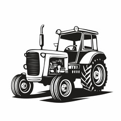 Naklejka premium Old Tractor Vector Images. Vintage Tractor Vector Illustration