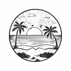 Beach Day Sunny image vector isolated on white background.