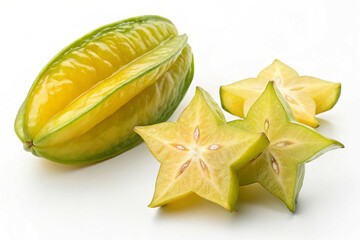 Fototapeta premium Star fruits two on white background.