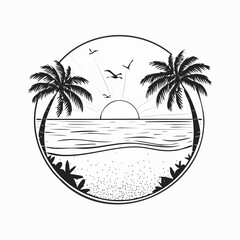 Beach Day Sunny image vector isolated on white background.