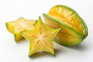 Fototapeta premium Star fruits two on white background.