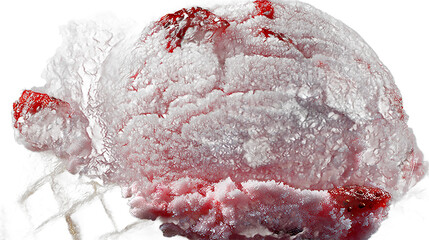 Abstract Red Ice Cream Scoop on Cone Close Up