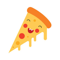 Bold pizza slice showing cool attitude Vector illustration
