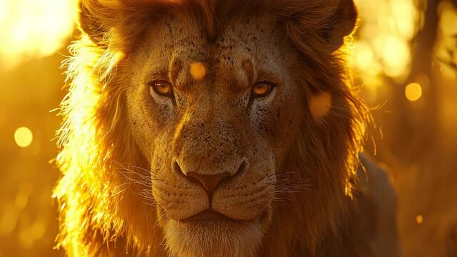asiatic lion close-up sunset at gir forest video