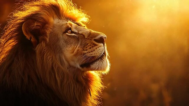 asiatic lion close-up sunset at gir forest video
