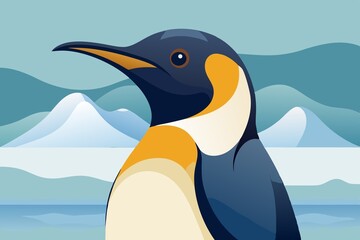 Emperor Penguin Closeup Portrait Majesty Feathers