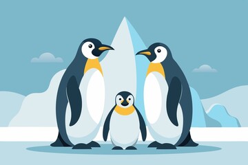 Emperor Penguin Family Bond Chick Protection Snow
