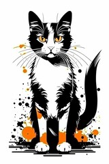 black and white cat