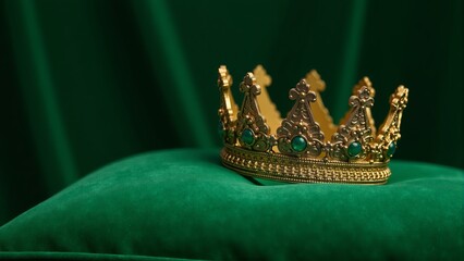 Royal Gold Crown on Green Velvet