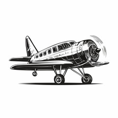 Vintage Airplane vector. Vintage Airplane Drawing Stock Illustrations on white background.