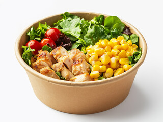 Healthy Chicken Salad Bowl with Fresh Ingredients