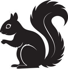 Black silhouette squirrel vector design