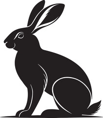 black silhouette of a rabbit