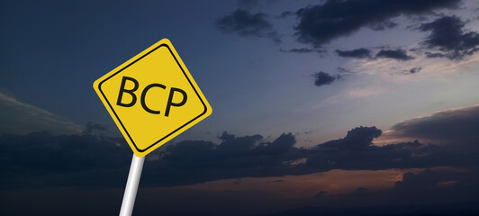bcp vector,bcp concept with big word or text and team people with modern flat style - vector