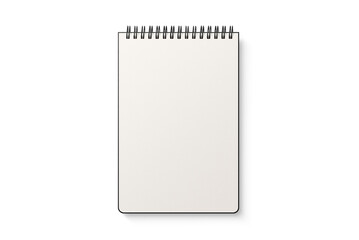 Spiral bound notebook mockup template with black paper cover isolated on a transparent background, PNG. High resolution.