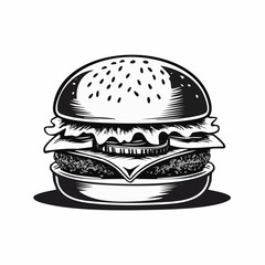 Burger Mascot Stock Illustrations isolated on white background.