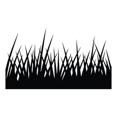 Minimalist Grass Blades Silhouette, Vector, Illustration, Line Art, Outline, Icon, White Background.