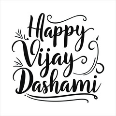 Happy Vijaya Dashami Calligraphy Design,Elegant Vijaya Dashami Typography Vector,Handwritten Happy Vijaya Dashami Greeting,Black and White Vijaya Dashami Lettering Art,Festive Vijaya Dashami Text