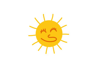 Yellow smiling sun