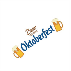 Oktoberfest Beer Festival Typography with Beer Mugs and Wheat,Traditional Oktoberfest Banner with Beer and Barley Design,Oktoberfest Poster with Beer Glasses and Hops Decoration