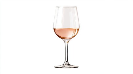 Hand-drawn artistic rendering of a clear wine glass filled with white wine, featuring fine details and soft textures. Presented on a transparent background, it conveys classic beauty and subtle sophis
