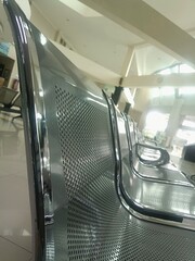 Obraz premium Close-Up of Metal Chairs in Hospital Waiting Area
