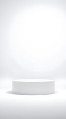 Fototapeta premium Clean Minimalist White Cylinder Product Display Platform; Studio Background; Simple Elegant Mockup for Branding and Advertising.