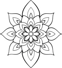 Fototapeta premium ornate floral mandala with swirling line art and petal shapes for decorative design use