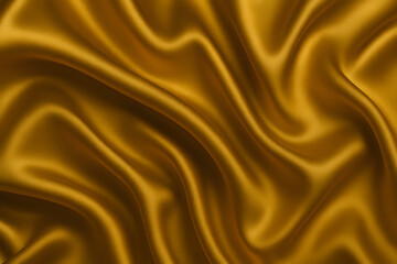 Golden Silk Fabric Background &ndash; Shiny Yellow Satin Texture for Luxury Design