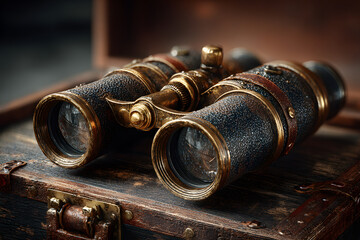 Binocular binoculars vintage style.