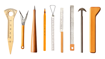 set of tools isolated on white background 