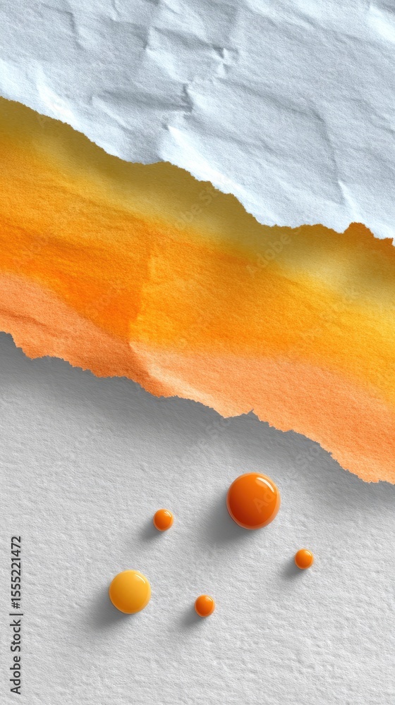 Aufkleber crumpled paper texture with ink stains and color gradient