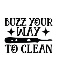 Buzz Your Way To Clean- Electric Toothbrushes T‑shirt Design Futuristic Dental Hygiene Tool Illustration