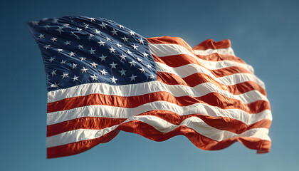 American flag design on blue background for 4 th july banner template