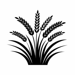 Rice Plant Image vector. silhouette rice plant vector design Stock Vector